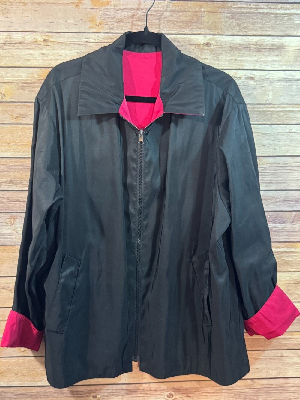 Mycra Pac Womens Black Fuchsia Full Zip Reversible Jacket M/L
